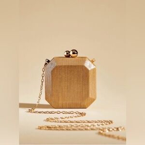 Anthropologie Elegant Gold Clutch Bag